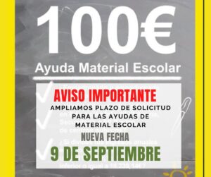Lee más sobre el artículo Ayuda de 100 Euros para Material Escolar