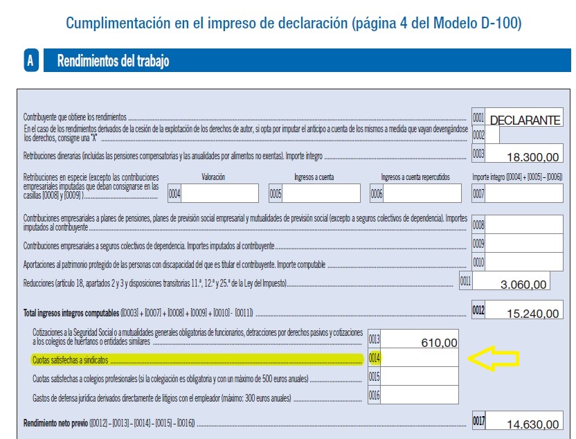 Lee más sobre el artículo Declaración de la Renta, Casilla Cuota Sindical